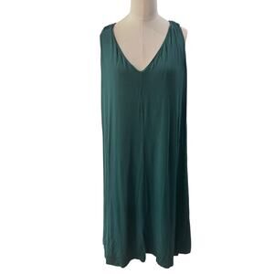 Soma Cool Nights V neck sleeveless Y back Teal nightgown size XXL